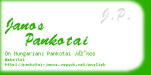 janos pankotai business card